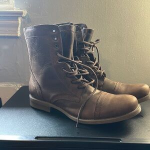 Steve Madden Brown Leather Combat Boots